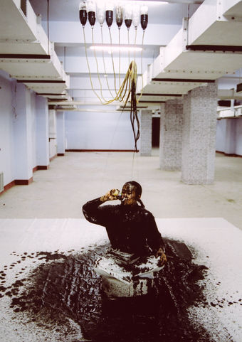 Dai Guangyu, Absorbing, Being Absorbed, Performance, Chengdu, 1999, Fibre-based (FB) paper, 125 x 84 cm.